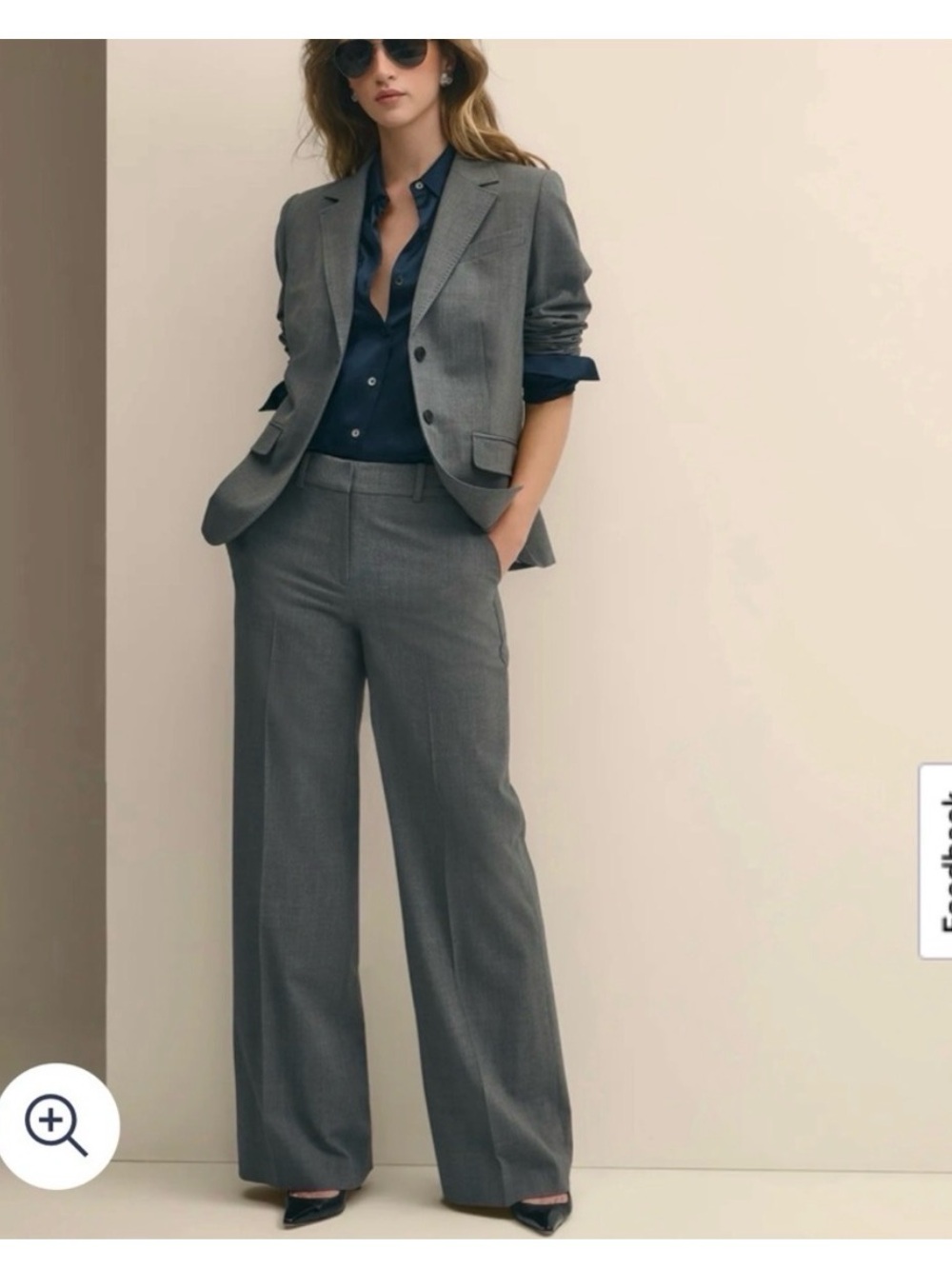 Brooks Brothers Gray Wide-Leg Dress Pants